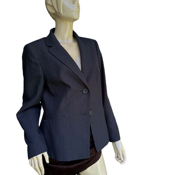 Vintage Le Suit Kasper Group Blue Striped Blazer - Picture 9 of 9